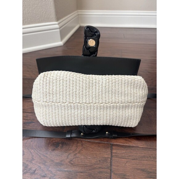 DeMellier Natural Raffia Black Braided Leather Verona Bag - New - Picture 6 of 14